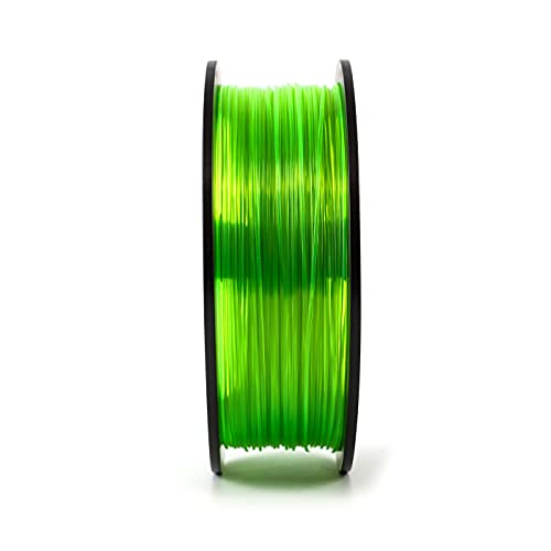 EX-ENERGY 3D Printer Filament PETG 1.75mm 1KG(2.2lbs) Spool ， Dimensional Accuracy +/- 0.02 mm (Transparent Green)