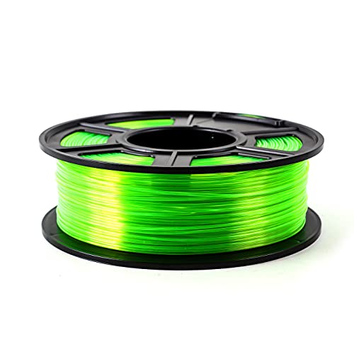 EX-ENERGY 3D Printer Filament PETG 1.75mm 1KG(2.2lbs) Spool ， Dimensional Accuracy +/- 0.02 mm (Transparent Green)