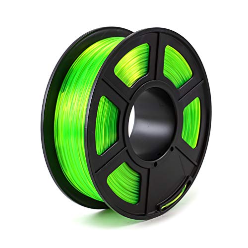 EX-ENERGY 3D Printer Filament PETG 1.75mm 1KG(2.2lbs) Spool ， Dimensional Accuracy +/- 0.02 mm (Transparent Green)