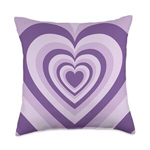 purple love heart decorations lavender purple love heart coffee latte pattern throw pillow, 18x18, multicolor
