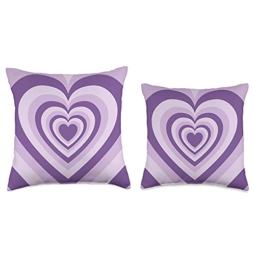 Purple Love Heart Decorations Lavender Purple Love Heart Coffee Latte Pattern Throw Pillow, 18x18, Multicolor