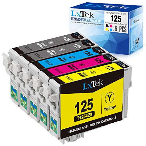 LxTek Remanufactured Ink Cartridge Replacement for 125 T125 to use for Workforce 320 323 325 520 Stylus NX125 NX230 NX625 NX127 NX130 NX420 NX530 Printer (5-Pack)