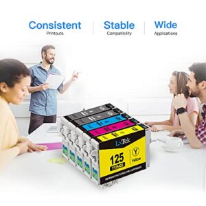 LxTek Remanufactured Ink Cartridge Replacement for 125 T125 to use for Workforce 320 323 325 520 Stylus NX125 NX230 NX625 NX127 NX130 NX420 NX530 Printer (5-Pack)