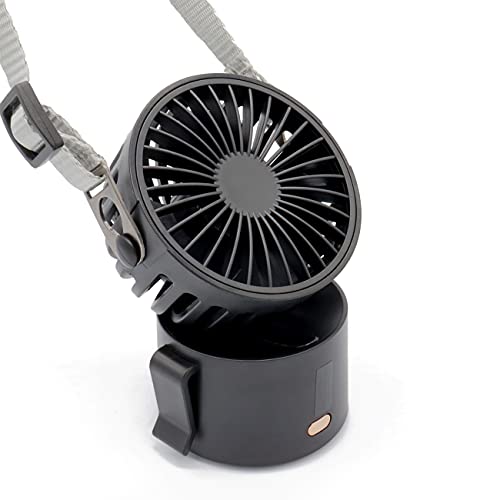 Amadething Portable Neck Fan, Desk Fan, Rechargeable Personal Small Fan, Mini Fan, Portable Neck Fan with 3 Wind Speeds (Black)