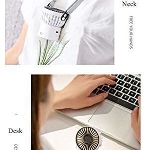 Amadething Portable Neck Fan, Desk Fan, Rechargeable Personal Small Fan, Mini Fan, Portable Neck Fan with 3 Wind Speeds (Black)