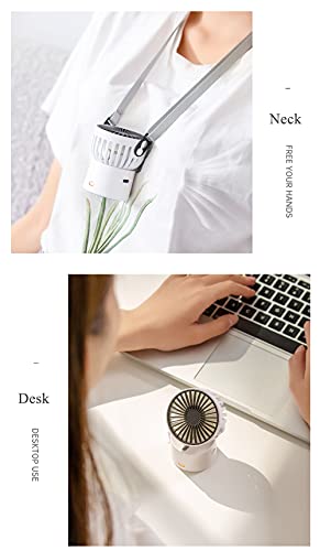 Amadething Portable Neck Fan, Desk Fan, Rechargeable Personal Small Fan, Mini Fan, Portable Neck Fan with 3 Wind Speeds (Black)