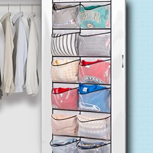 KIMBORA Over The Door Shoe Organizer 12 Large Mesh Pockets Boots Hanging Storage Shoe Rack for Closet White