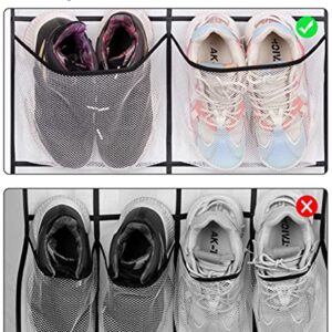 KIMBORA Over The Door Shoe Organizer 12 Large Mesh Pockets Boots Hanging Storage Shoe Rack for Closet White