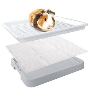 Guinea Pig Toilet, Small Animal Potty Trainer Corner, Square Rat Litter Bedding Box with Small Broom, Dustpan, Small Pet Litter Toilet for Guinea Pigs, Chinchilla, Ferret,Galesaur…