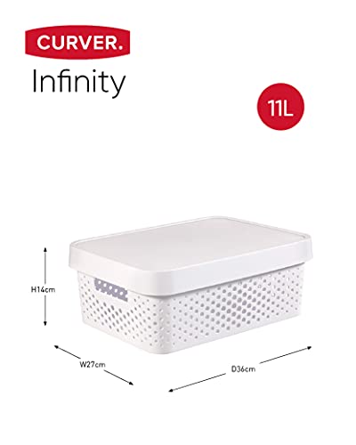 Curver Infinity Dots - White - 2 x 45 Litre and 2 x 11 Litre