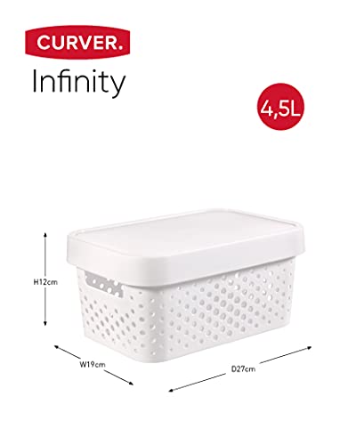 Curver Infinity Dots - White - 2 x 45 Litre and 2 x 11 Litre