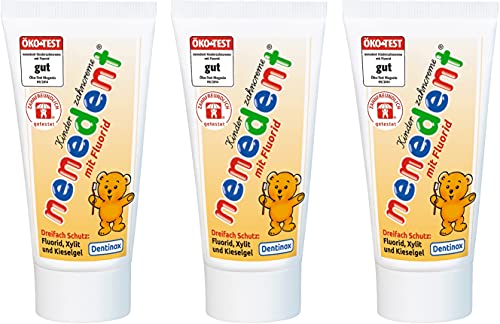 3x50 ml NENEDENT Toothpaste for Children up 0 to 6 Years with Raspberry-Strawberry Flavour | Germany