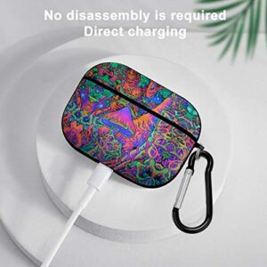 Trippy Pin Airpods Pro/3 Case PC Cool Fun Stylish Protective Case Cover with Keychain Compatible with for AirPod Pro 2019