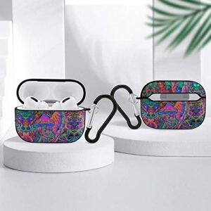 Trippy Pin Airpods Pro/3 Case PC Cool Fun Stylish Protective Case Cover with Keychain Compatible with for AirPod Pro 2019