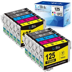 lxtek remanufactured ink cartridge replacement for 125 t125 to use with stylus nx230 nx625 nx125 nx127 nx130 nx420 nx530 workforce 323 320 325 520 printer (4 black, 2 cyan, 2 magenta, 2 yellow)