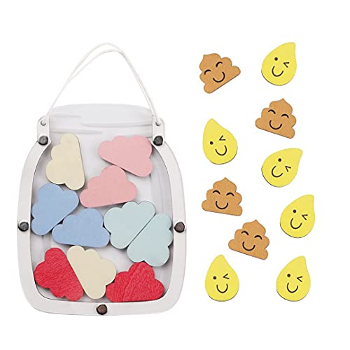 DooTaah Reward Chart for Kids Potty Training Reward Jar for Toddlers with 20 Chips- Behavior, Responsibility, Habits, Daily Routine (Transparent Jar)