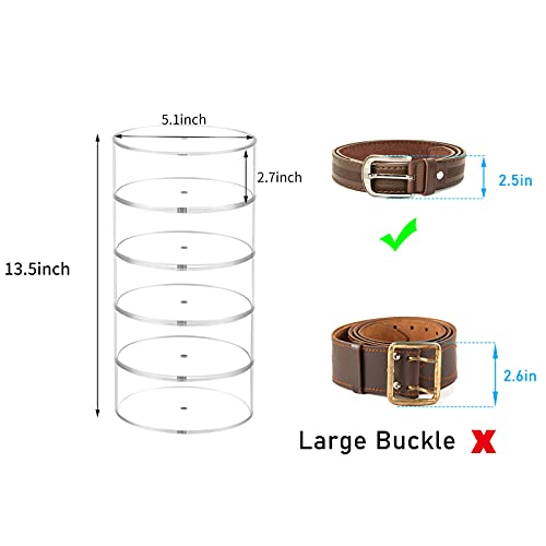 FEMELI Belt Organizer, Acrylic Display Case with 5 Layers Storage Holder for Watches, Jewelry, Makeup, Bracelets, Rings,Toys Accessories