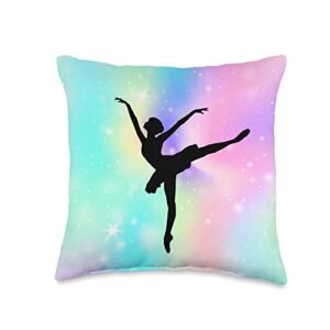 tayegu dance dancers ballerina ballet dance dancer for girls women throw pillow, 16x16, multicolor