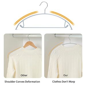 Nature Smile 20 Pack Non-Slip Suit Hanger,Coat Jacket Hangers,Sweater Hangers,PVC-Coating Metal Hangers for Pants,Shawls,Belts,Bras - Dimple & Crease Free T-Shirt Hangers,Silvery Grey Color…