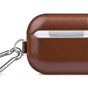 AirPods Pro Leather Case with Clip, Lopie [Handmade Series] Fully-Wrapped Leather AirPods Pro Case Cover, Scratch Resistant Microfiber Cushion, Original Design Case for Men/Women - Earthy Brown