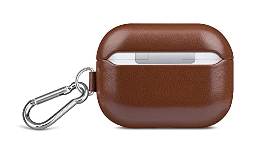 AirPods Pro Leather Case with Clip, Lopie [Handmade Series] Fully-Wrapped Leather AirPods Pro Case Cover, Scratch Resistant Microfiber Cushion, Original Design Case for Men/Women - Earthy Brown