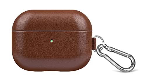 AirPods Pro Leather Case with Clip, Lopie [Handmade Series] Fully-Wrapped Leather AirPods Pro Case Cover, Scratch Resistant Microfiber Cushion, Original Design Case for Men/Women - Earthy Brown