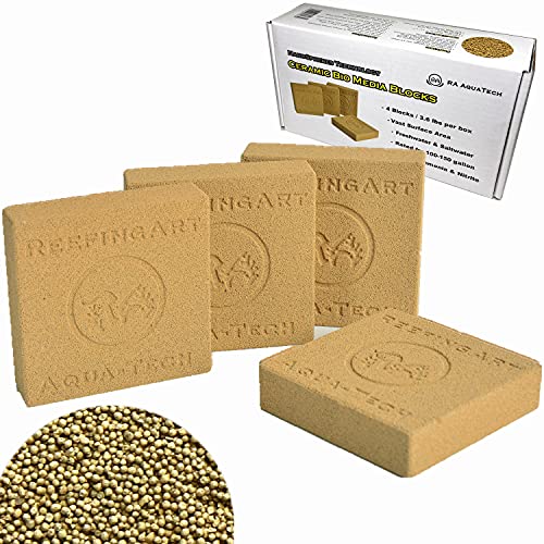 RA AquaTech Ceramic Filter Media Brick 4 Pack 3.6lb NanoSpheres Biological Filtration