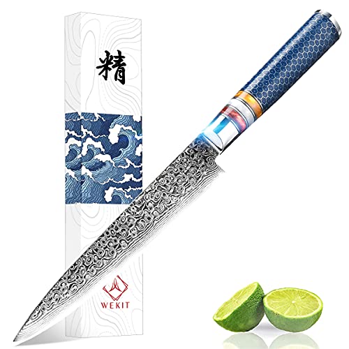 Utility Paring Knife 6 Inch Damascus Chefs Knife Utility Kitchen Knife Japanese VG10 Kitchen Paring Knives 67-Layer High Carbon Stainless Steel Knife Fruit Knife Christmas Gift