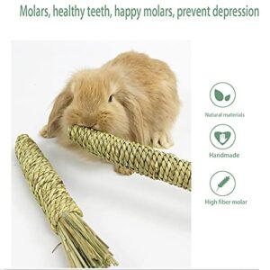 Bunny Chew Toys for Teeth, Rabbit Molar Toys, Natural Timothy Grass, Flowers, Seagrass, Sweet Bamboo Small Animal Chew Toys for Rabbits Chinchilla Hamsters Guinea Pigs Gerbils Groundhog Squirrels