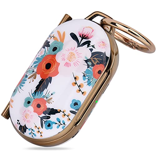 OLEBAND Galaxy Buds and Buds Plus Case with Keychain and Cute Pattern,Hard Protective and Anti-Slip Cover for Samsung Buds+ Charging Case,Earbuds Charging LED Visible,Colorful Flower