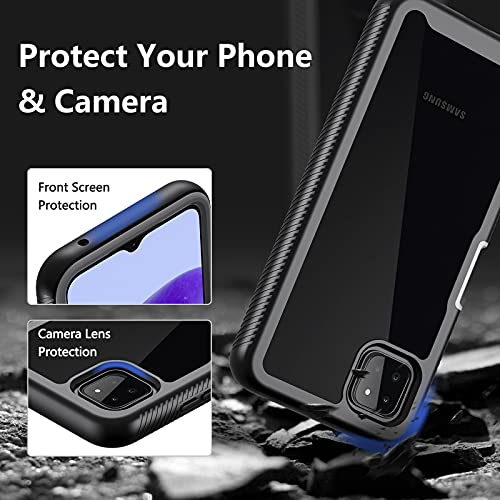 BESINPO Case for Samsung Galaxy A22 5G, Samsung A22 5G Phone Case Heavy Duty Defender Shockproof Rugged Protective Bumper Case Cover for Samsung Galaxy A22 5G- Black