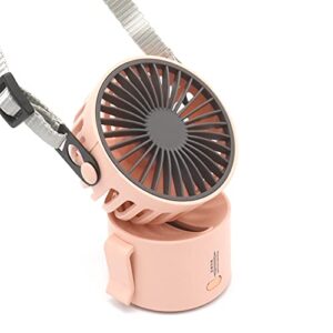 amadething portable neck fan, desk fan, rechargeable personal small fan, mini fan, portable neck fan with 3 wind speeds (pink)