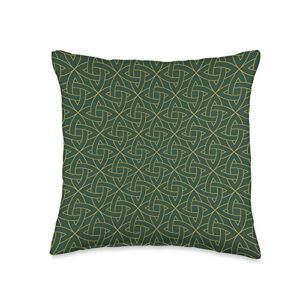 Celtic Knot, Irish Folklore, Book of Kells Throw Pillow, 16x16, Multicolor