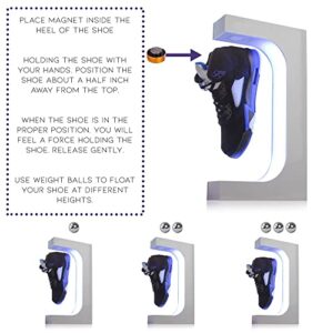 Zinco Floating Shoe Display - Levitating Shoe Display - Floating Sneaker Display - 6 LED Colors - Shoe Floating Display - Floating Shoe - Magnetic Shoe Display - Levitation Display 360 Rotation