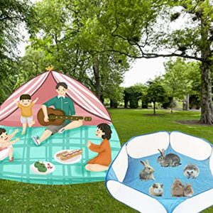 Mcgogo Guinea Pig Cage Rabbit Cage with Mat Playpen Perfect Size for Small Animal Pet Play Pen Exercise Yard Fence Portable Tent for Hamsters, Hedgehog, Puppy, Cats (Blue)