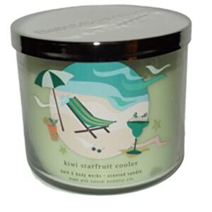 Bath & Body Works, White Barn 3-Wick Candle w/Essential Oils - 14.5 oz - 2021 Summer Scents! (Kiwi Starfruit Cooler)