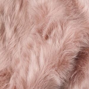 Luxe Faux Fur Hudson Rug with Soft and Fluffy Pile | Machine Washable Living Room Rug with Anti-Slip Backing | Cruelty-Free Area Rugs for Office or Bedroom, Dusty Rose, 2 ft x 3 ft