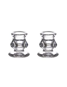 olorvela candlestick holders, candle holders glass, taper candle holders clear, perfect for home decor, weddings, restaurants, and dinner parties, 2pcs/set