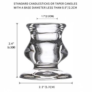 olorvela Candlestick Holders, Candle Holders Glass, Taper Candle Holders Clear, Perfect for Home Decor, Weddings, Restaurants, and Dinner Parties, 2pcs/Set