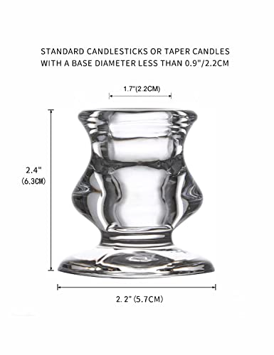 olorvela Candlestick Holders, Candle Holders Glass, Taper Candle Holders Clear, Perfect for Home Decor, Weddings, Restaurants, and Dinner Parties, 2pcs/Set