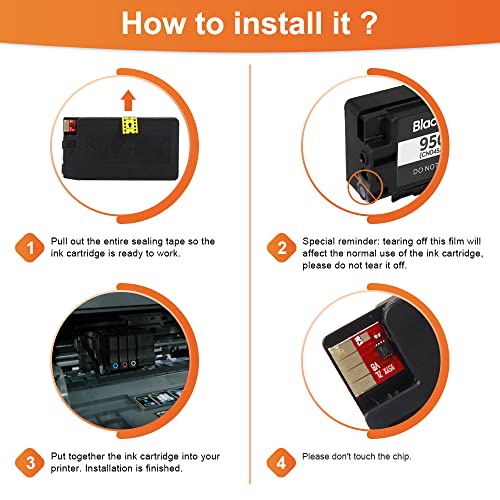 TESEN (950 951) Compatible Ink Cartridge Replacement for HP 950XL 951XL Use with HP Officejet Pro 8600 8610 8620 8630 8640 8625 8615 8100 251dw 271dw 276dw Printer, 8 Pack Color Set