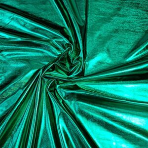 hologram metallic foil stretch fabric width 58 inches(green 1yard)
