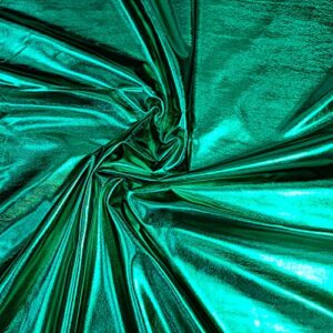 Hologram Metallic Foil Stretch Fabric Width 58 Inches(Green 1yard)