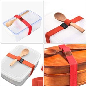 VOSAREA 10pcs Double Layer Lunch Box Elastic Band Outdoor Bento Lunchbox Strap