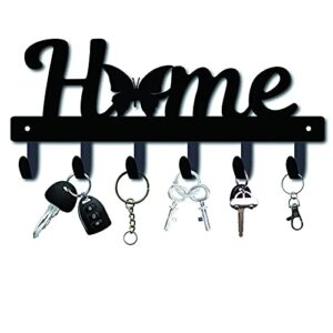 creatcabin home metal key holder butterfly pattern for wall decorative 6 hooks wall mounted key rack towels hanger for home bathroom front door kitchen decor 10.6 x 4.7inch