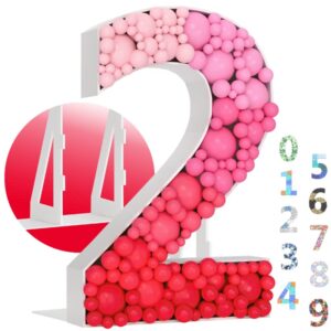 3ft large marquee numbers - easy to assemble number 2 balloon frame - mosaic numbers for balloons - ideal marquee light up numbers for first birthday decorations for girl & boys