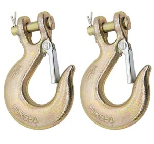 5/16 inch clevis slip hook with safety latch, 5/16 g70 chain hook, 5/16 safety hook with latch forged g70 18,000 lb capacity for trailer truck transport tow winch hook trailer(2pack)