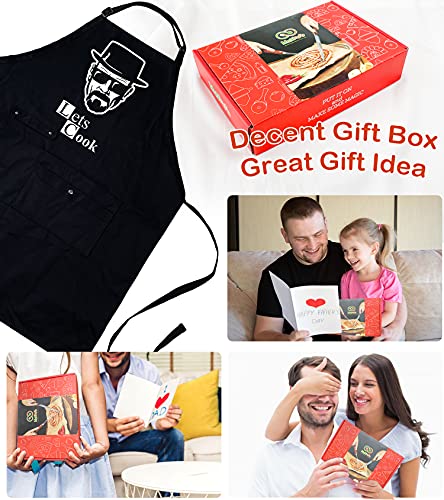 Funny Cooking Chef Apron with Pockets BBQ Kitchen Work Aprons Birthday Father's day Creative Gifts