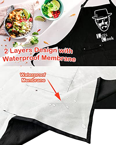 Funny Cooking Chef Apron with Pockets BBQ Kitchen Work Aprons Birthday Father's day Creative Gifts