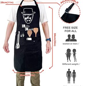 Funny Cooking Chef Apron with Pockets BBQ Kitchen Work Aprons Birthday Father's day Creative Gifts